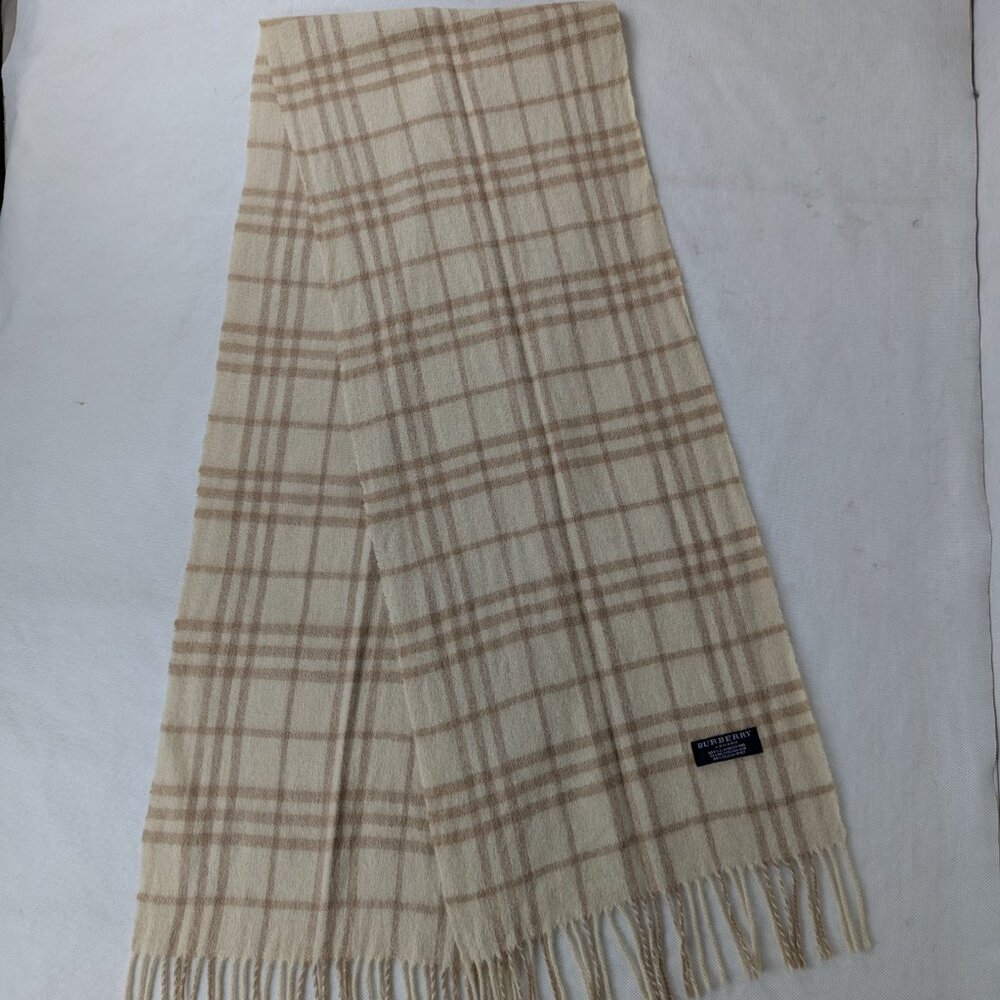 Burberry Lambswool Check Scarf Ivory | Unisex | Warm Soft Luxury | Great Deal